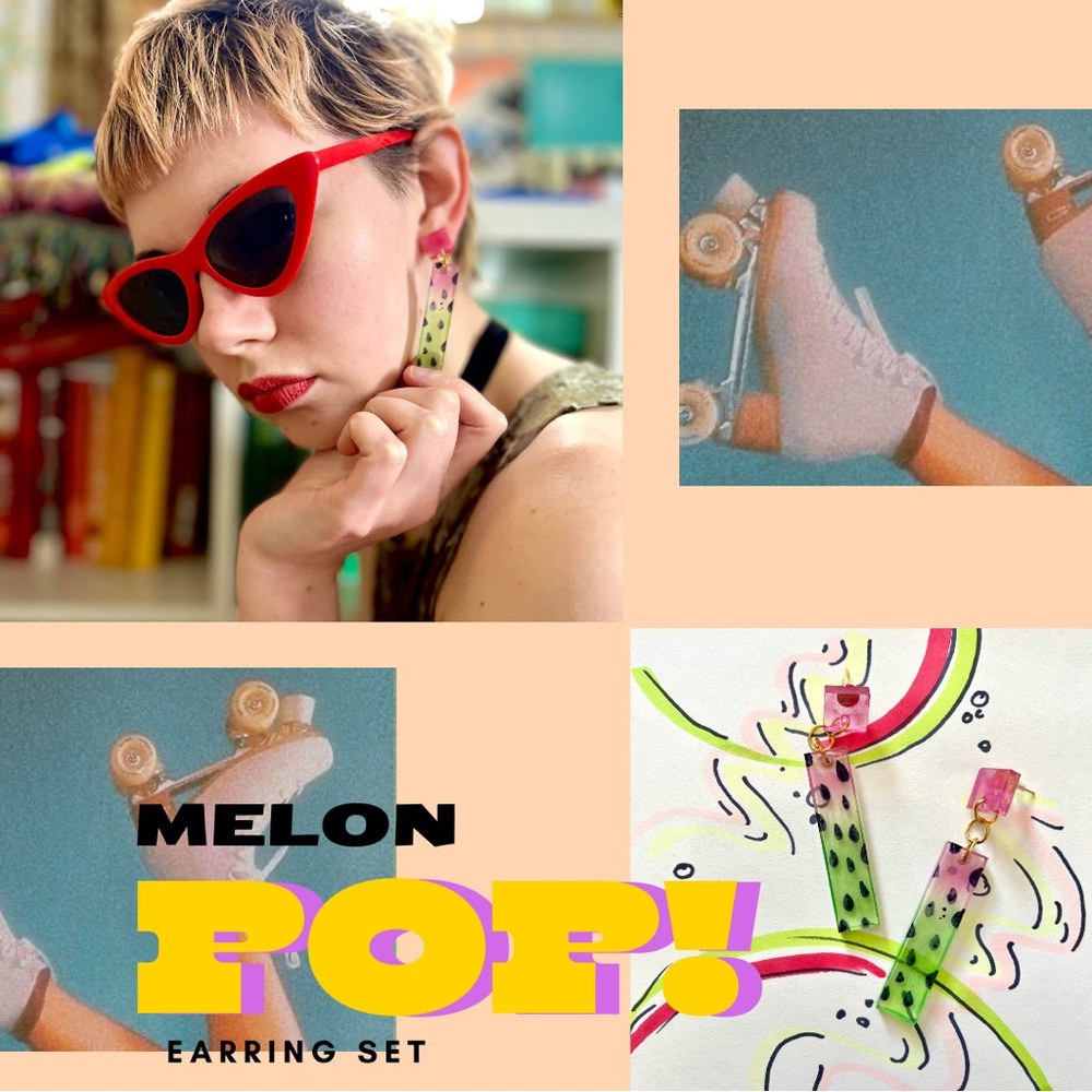 Melon POP! Unique hand made earrings